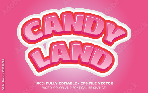 Candy Land editable text effect | EPS vector file
