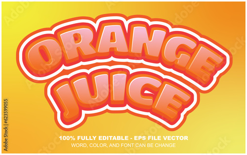 Orange Juice editable text effect | EPS vector file