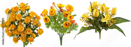 Tableau sur toile Artificial flower bouquets with transparent background