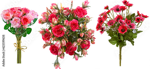 Fototapeta Naklejka Na Ścianę i Meble -  Artificial flower bouquets with transparent background