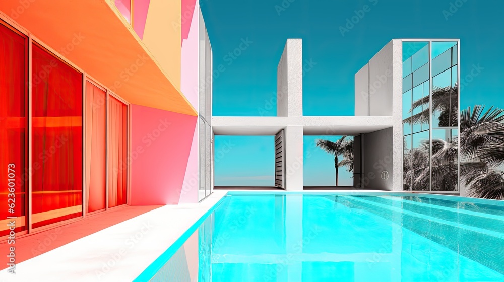 Fototapeta premium Digital art depicting a stark contrast between summer