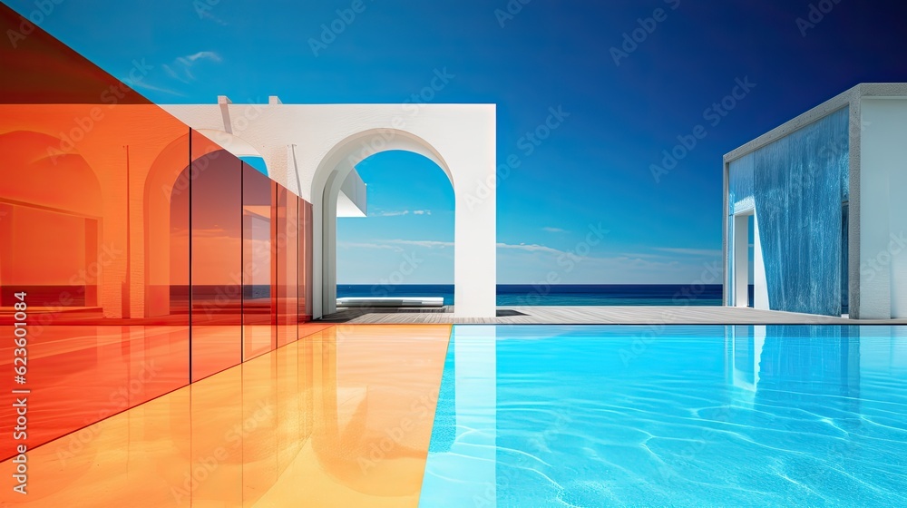 Fototapeta premium Digital art depicting a stark contrast between summer