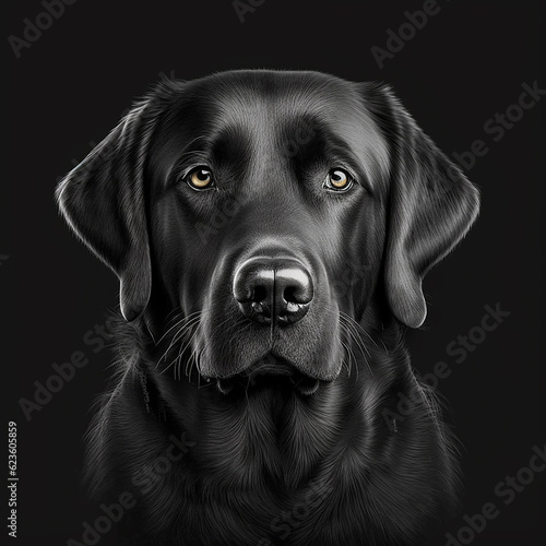 Black dog cute rottweiler puppy ai generated art © Bijali