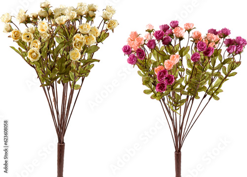 Artificial flower bouquets with transparent background