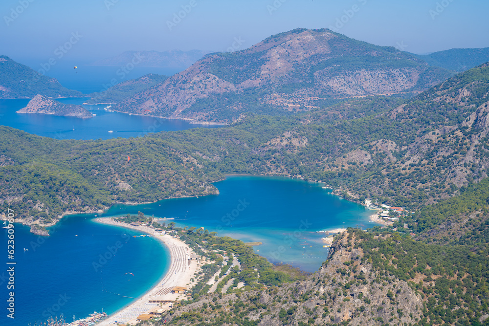 Aerial view of Oludeniz (Blue Lagoon) from the Lycian Way.