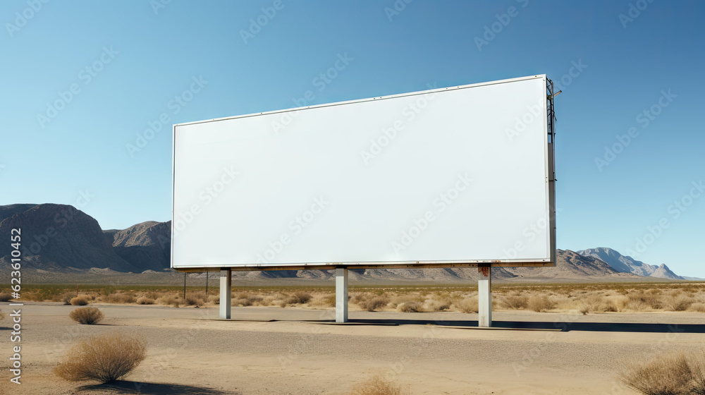 A mockup of a billboard, desert by day A mockup of a billboard, desert by day