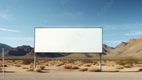 A mockup of a billboard, desert.