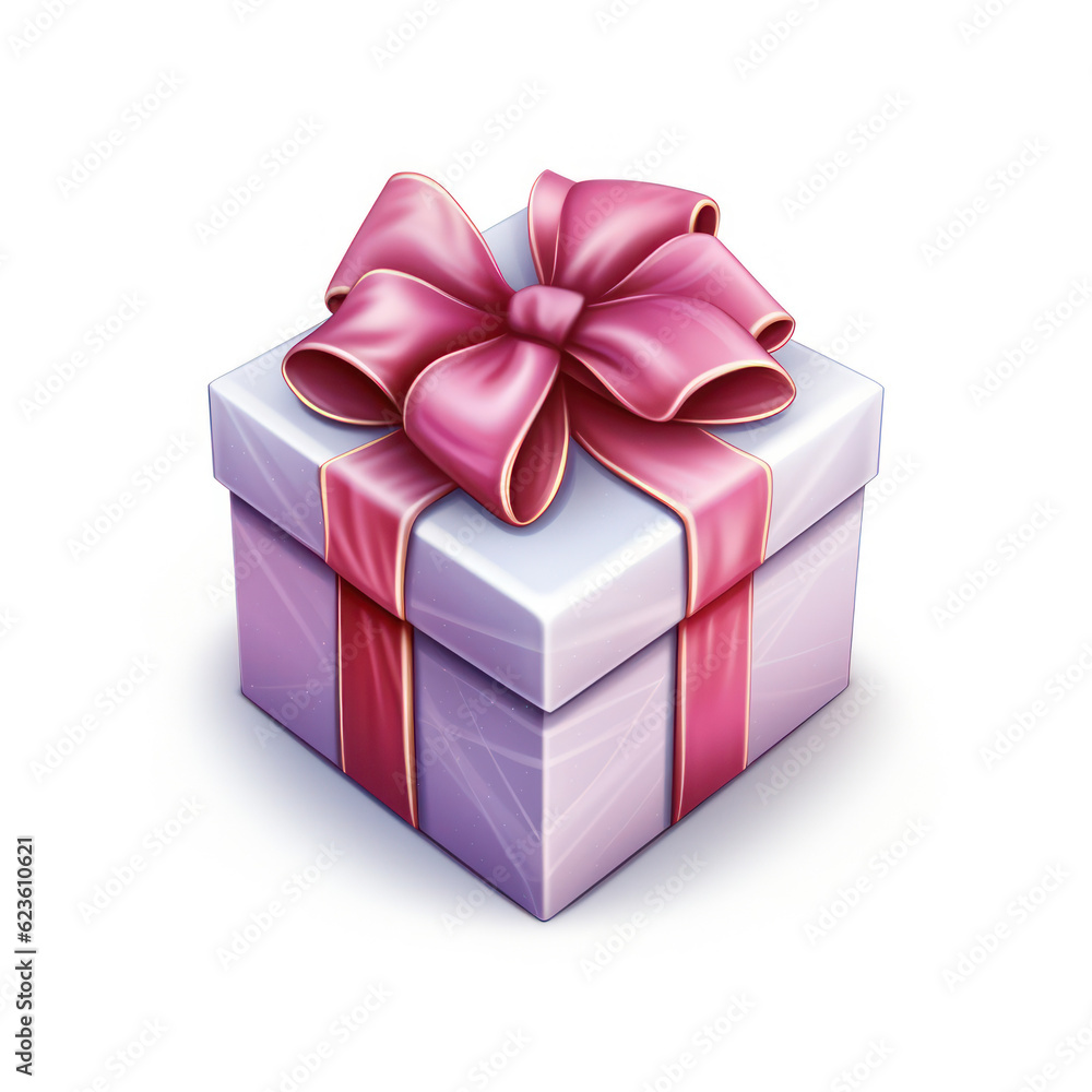 Fototapeta premium isometric christmas gift box, bright xmas giftbox present