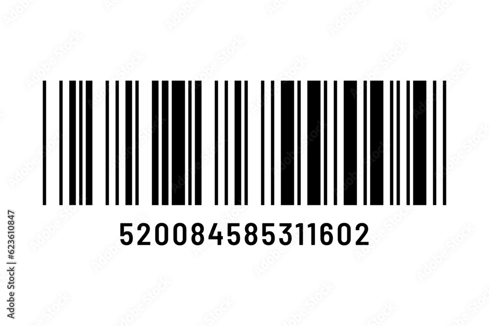 Vector long barcode with numbers. Vector long barcode with numbers.