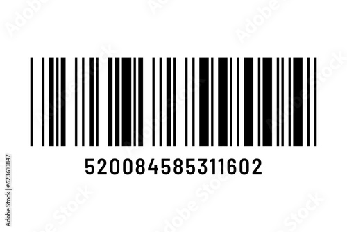 Vector long barcode with numbers.