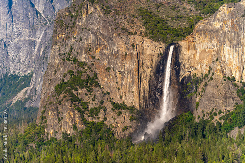 View of Bridalveil Fall from Tunnel View, Yosemite National Park, California