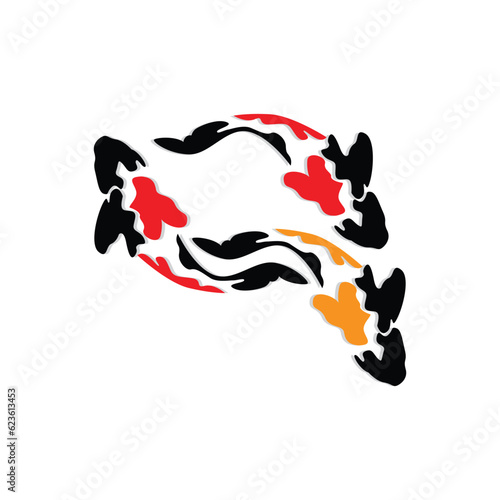 Koi Fish Logo Design, Chinese Lucky And Triumph Ornamental Fish Vector, Company Brand Gold Fish Icon