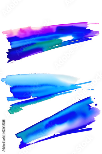 set of watercolor splashes on white