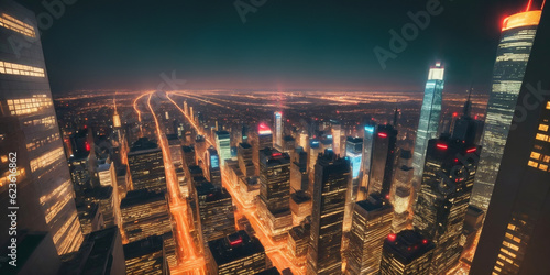 Aerial photography of modern cities at night #623616862