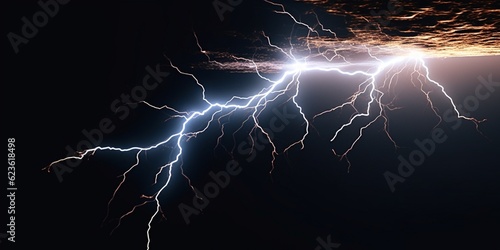 lightning bolt, stormy weather and natural disaster, AI Generated