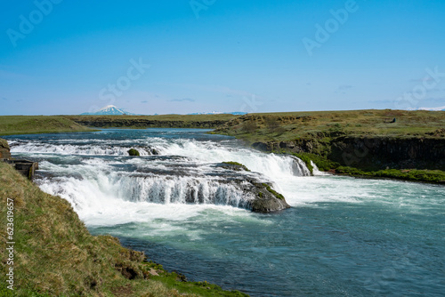 The beautiful waterfall of   gissi    ufoss in Ytri-Rang    Iceland