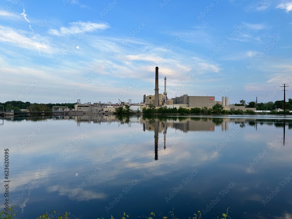 Factory next to a river