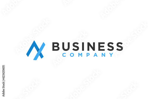N letter logo design initial identity icon symbol illustration business technology
