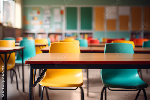 Concept of back to school, empty classroom