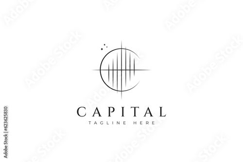 Letter C Logo Capital Business Exchange Balance Rate Professional Finance Advocate Firm Construction Industry