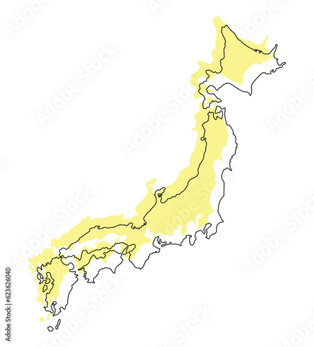 Japan map 3d color map