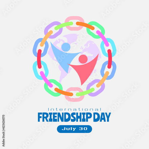 International Friendship Day logo with the chain forms a circle which symbolizes the bond forever