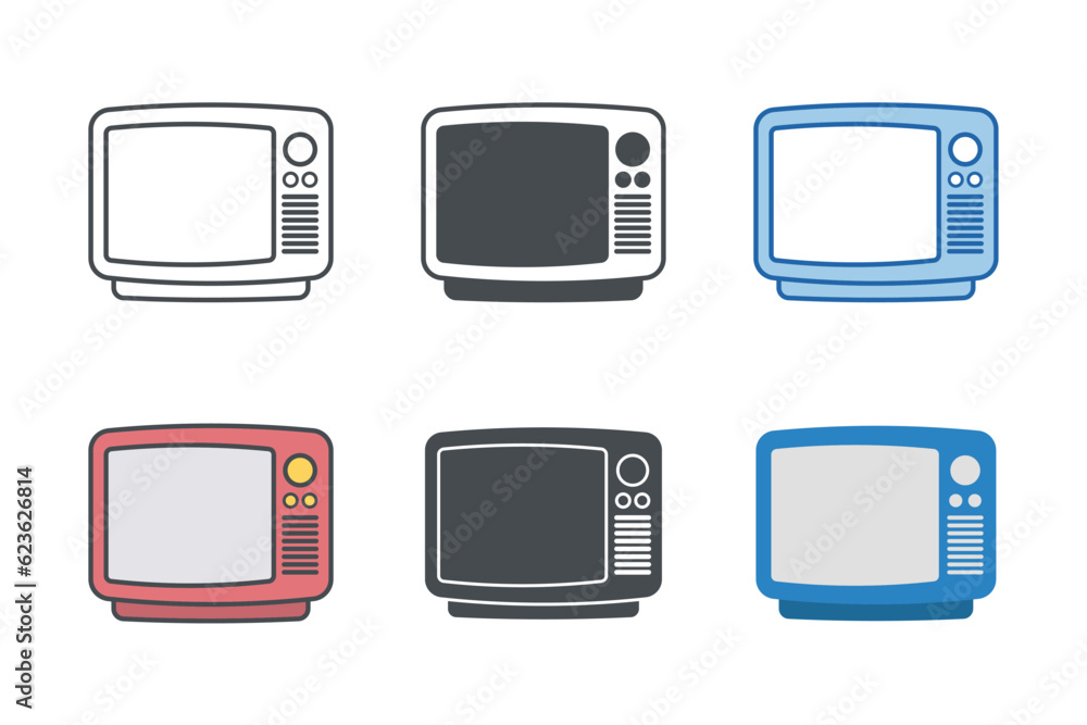 Television Icon symbol template for graphic and web design collection logo vector illustration