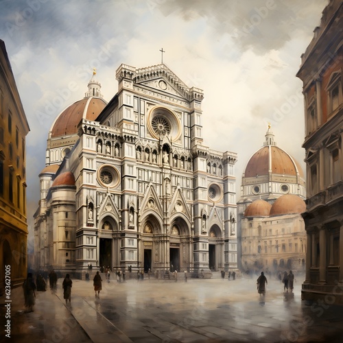 The Duomo a stunning example of Gothic architecture featuring a distinctive dome designed by Filippo Brunelleschi. It is located in the heart of Florence photo