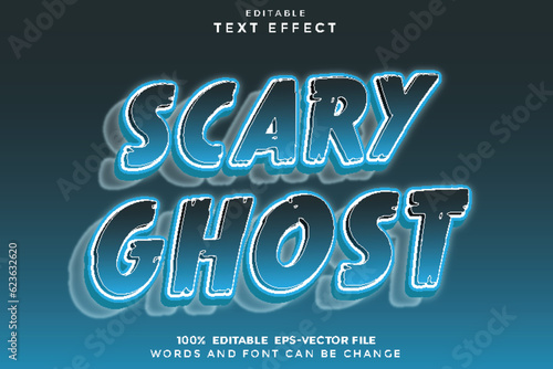Scary Ghost Editable Text Effect 3D Flat Gradient Style