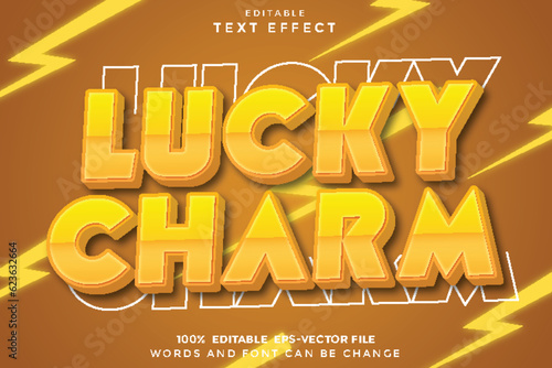 Lucky Charm Editable Text Effect 3D Modern Style