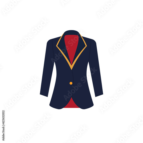 Black blazer fashion icon on white background - Vector