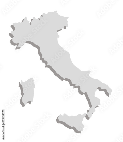 Italy map 3d color map 