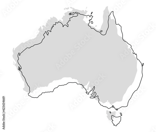 Australia map, Colorful 3D map