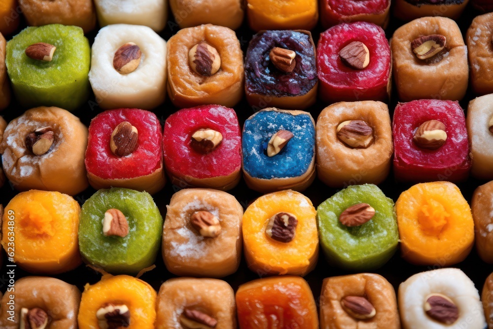 close-up oriental sweets y.food background. Generative AI close-up oriental sweets y.food background. Generative AI