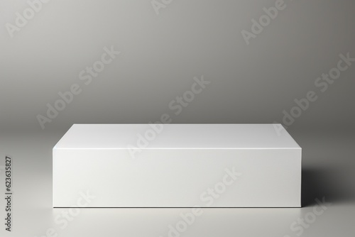 Clean and Minimalistic White Blank Box Packaging Mockup Created with Generative AI © dendyh7