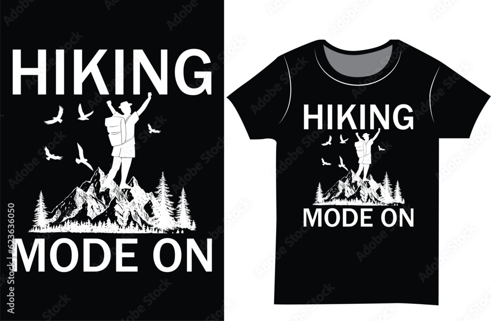 Obraz premium Hiking Camping Camp vector graphic T-shirt. Mountain camp beer shirt.