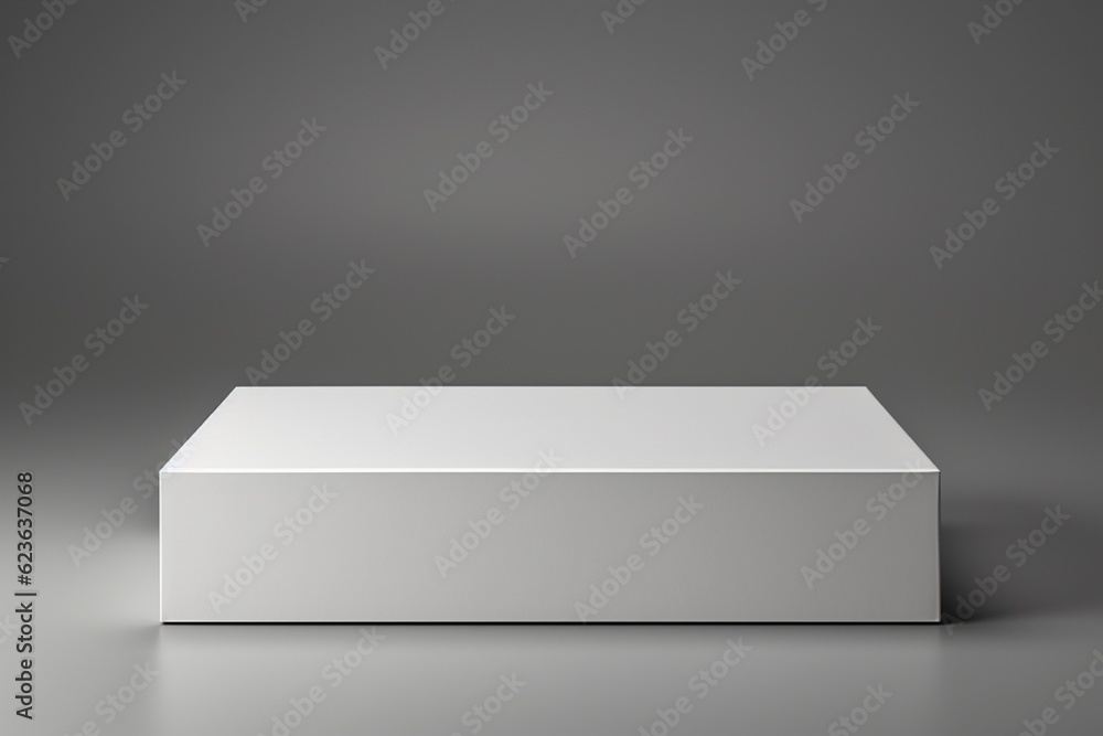Clean and Minimalistic White Blank Box Packaging Mockup Created with Generative AI Clean and Minimalistic White Blank Box Packaging Mockup Created with Generative AI