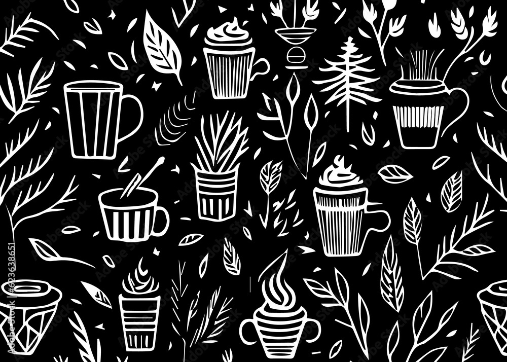 seamless pattern with cupcakes