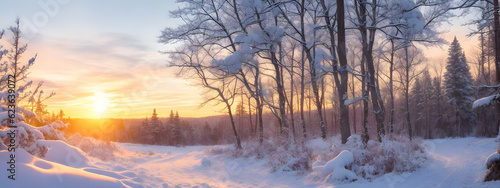冬の雪原、背景｜Winter snow field, background, Generative AI  © happy Wu 