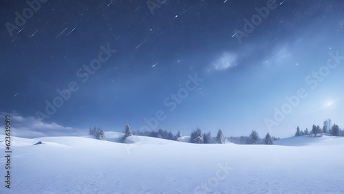 冬の雪原、背景｜Winter snow field, background, Generative AI	