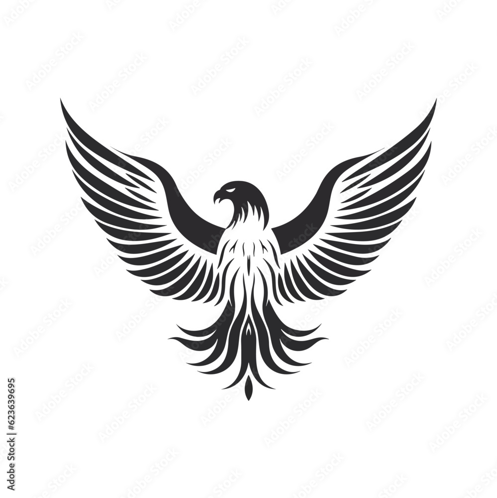 Obraz premium Minimalist vector of an eagle. Suitable for logo or tattoo.