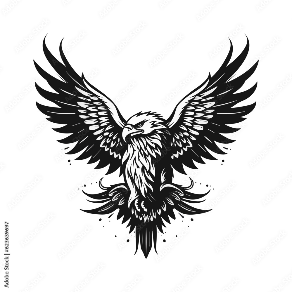 Minimalist vector of an eagle. Suitable for logo or tattoo. Minimalist vector of an eagle. Suitable for logo or tattoo.