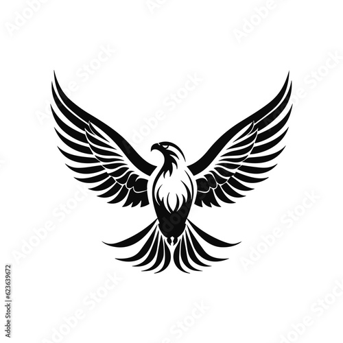 Minimalist vector of an eagle. Suitable for logo or tattoo.