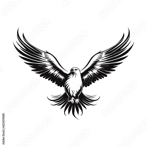 Minimalist vector of an eagle. Suitable for logo or tattoo.