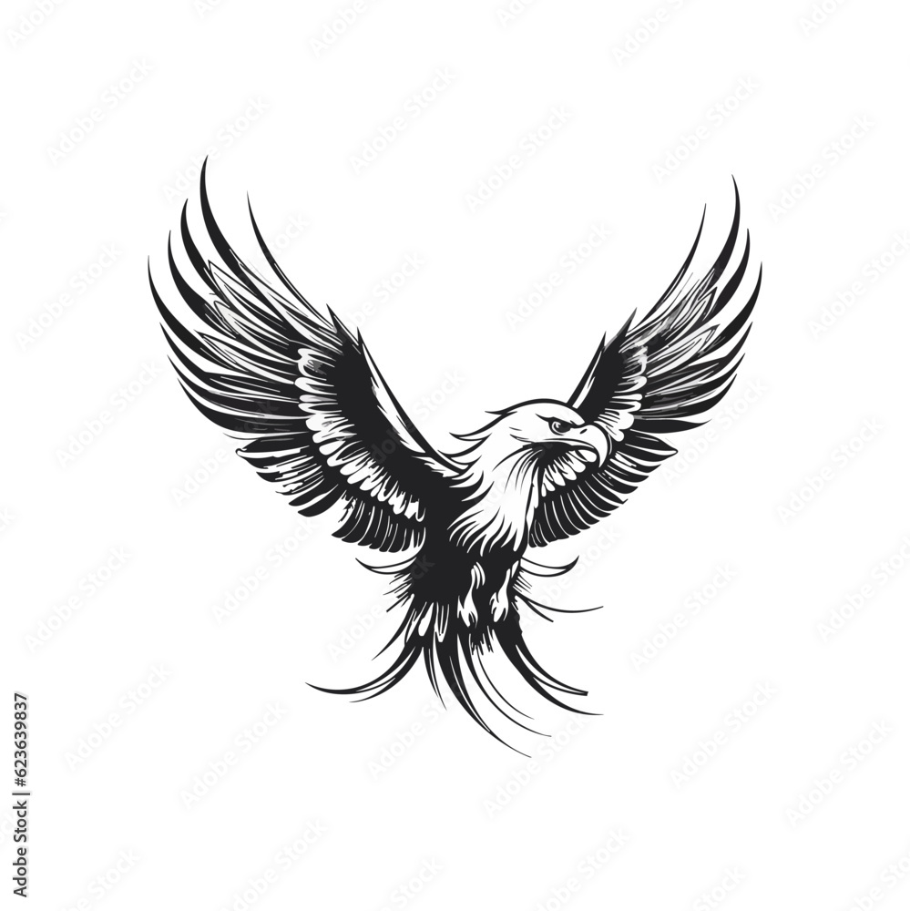 Minimalist vector of an eagle. Suitable for logo or tattoo. Minimalist vector of an eagle. Suitable for logo or tattoo.