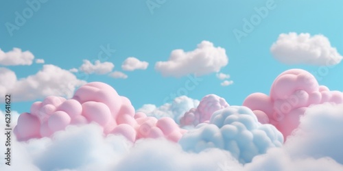 Blue cloud cartoon cute animation, AI Generated