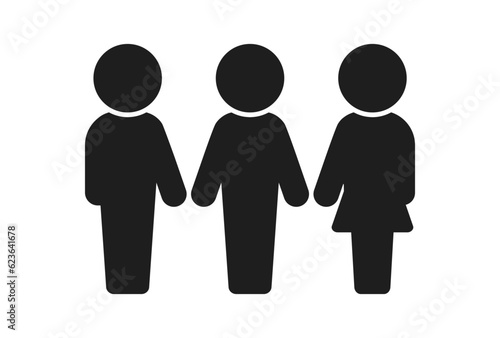 手を差し出して立っている3人のアイコン - ジェンダー平等･ジェンダーレス･多様性･LGBTQ+のイメージ素材
