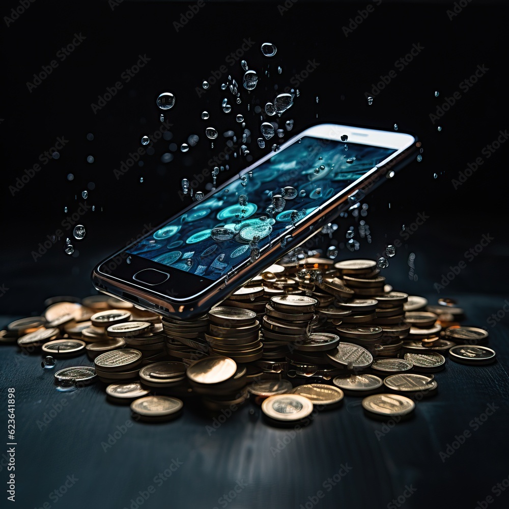 Smartphone and money, generative ai Smartphone and money, generative ai