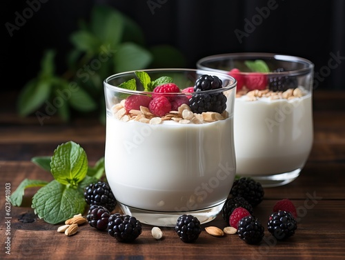 delicious yogurt with fresh...