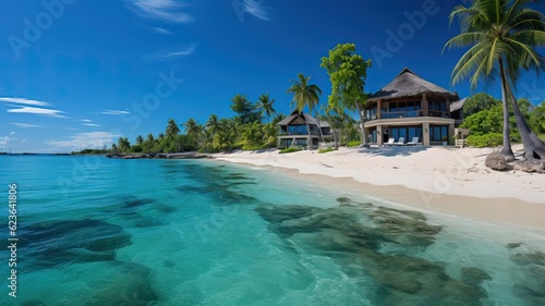 Dream holidays in a tropical beach paradise, generative ai